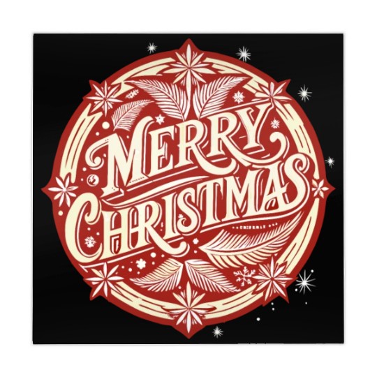 White and Red Merry Christmas Graphic Mahjong Mats