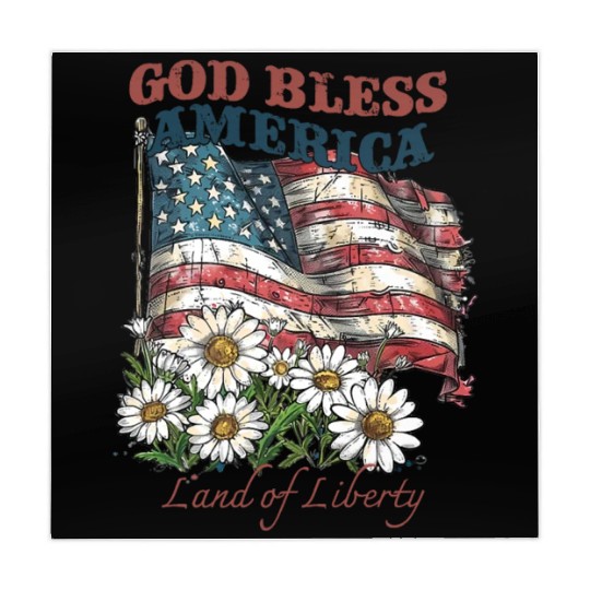 God Bless America 4th Of July US Flag Daisy Mahjong Mats