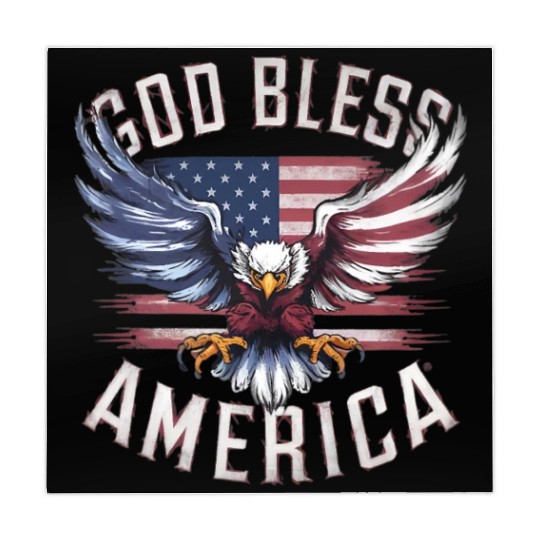 God Bless America Eagle Happy 4th Of July US Flag Mahjong Mats