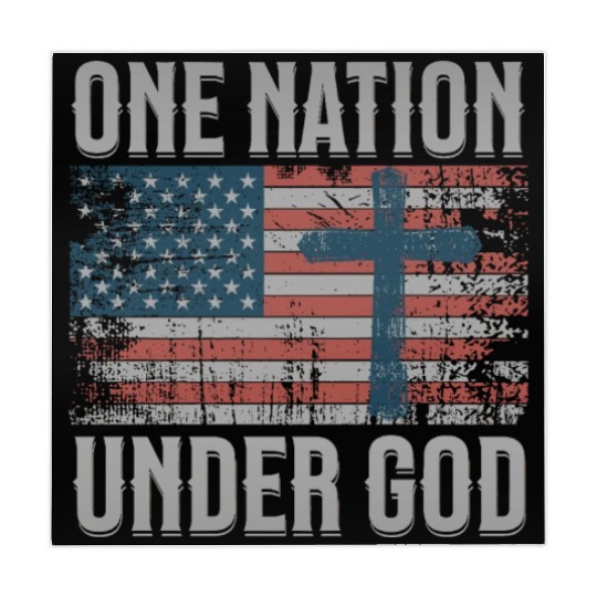 One Nation Under God Retro US Flag Christian Cross Mahjong Mats