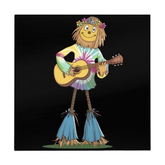 Hippie Scarecrow Playing Guitar Mahjong Mats