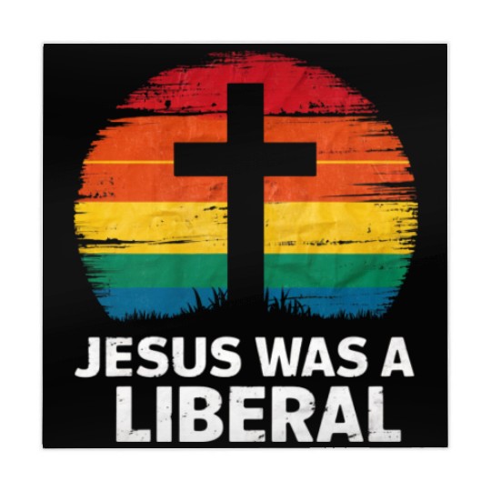 Jesus Was A Liberal Retro Sunset Progressive Mahjong Mats