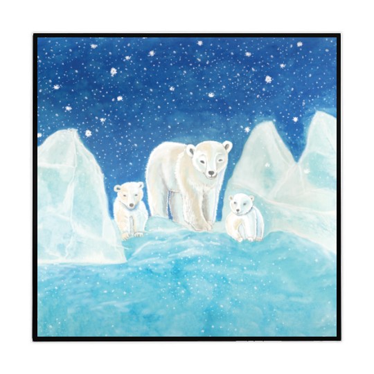 Polar Bears (Ursus maritimus) - Bear Mother & Cubs Mahjong Mats