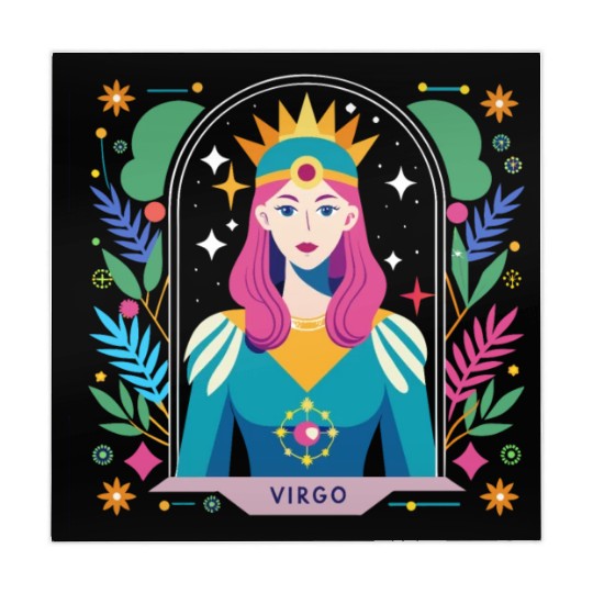 Floral Virgo Tarot Zodiac Graphic Mahjong Mats