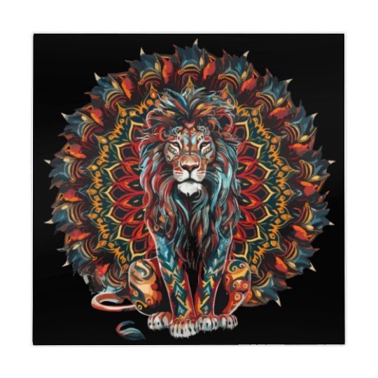 Lion Mandala for a Art lover Lion fan Mahjong Mats