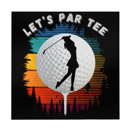 Let's Par Mahjong Mats Golfer Silhouette women Golfer