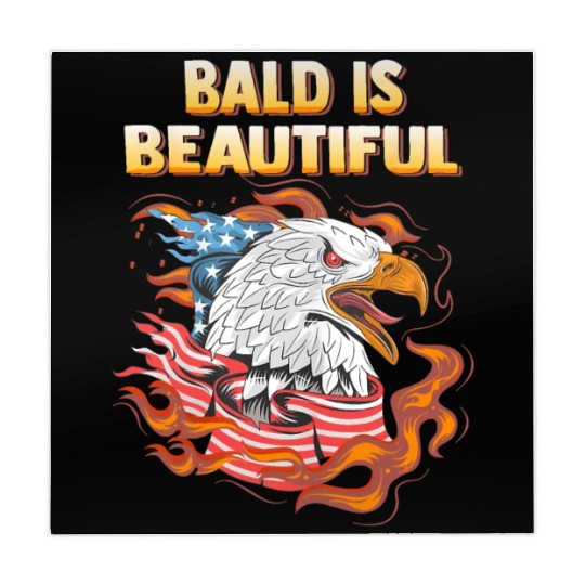 Bald Is Beautiful US Flag Eagle 4th Of July Funny Mahjong Mats
