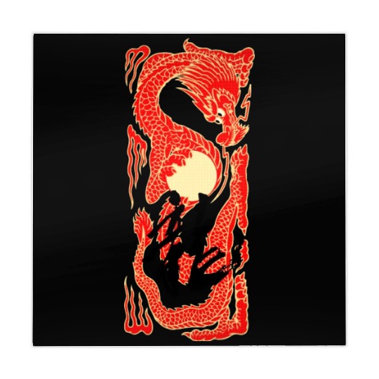 Japanese Dragon Sunset Tattoo Mahjong Mats
