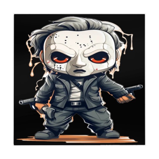 Chibi Horror Icon - Cute yet Deadly Masked Charact Mahjong Mats