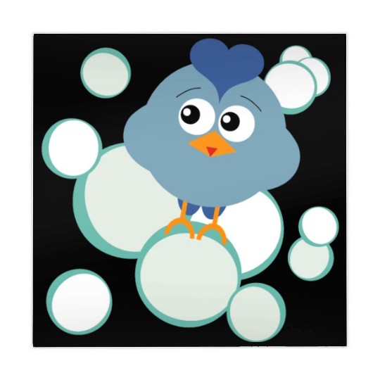 Blue Bubble Bird Mahjong Mats