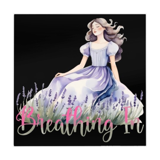 Girl in Lavender Dress Relaxing in Flower Field Mahjong Mats