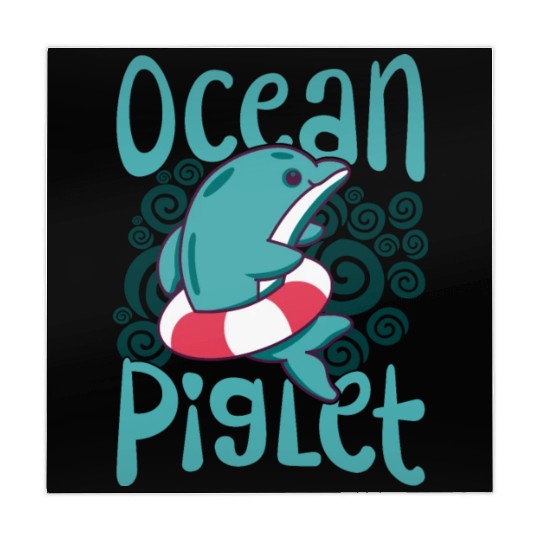 Funny Dolphin Lover Ocean Piglet Graphic for Aquat Mahjong Mats