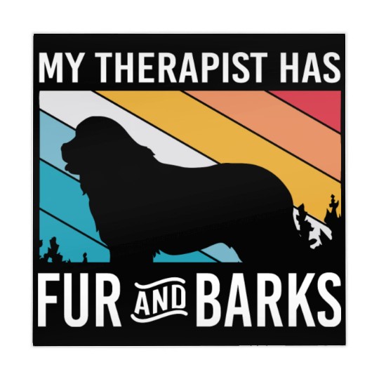 My Therapist Has Fur And Barks Retro Therapy Dog Mahjong Mats