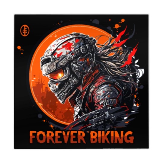 Forever Biking: Skull Emblem Motorcycling Mahjong Mats