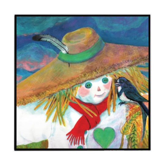 Cute Scarecrow And Barn Swallow Illustration Mahjong Mats