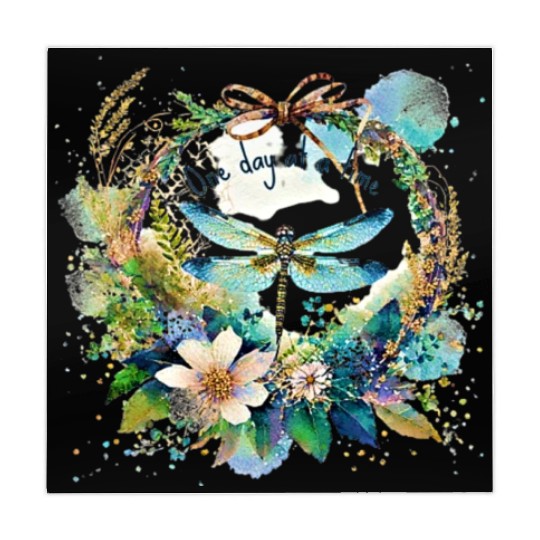 One day at a time dragonfly floral Mahjong Mats