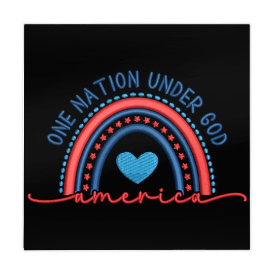 One Nation Under God Rainbow Embroidery Effect Mahjong Mats