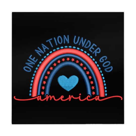 One Nation Under God Rainbow Embroidery Effect Mahjong Mats