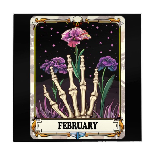 February Gothic Tarot Card - Violet Flower & Skele Mahjong Mats