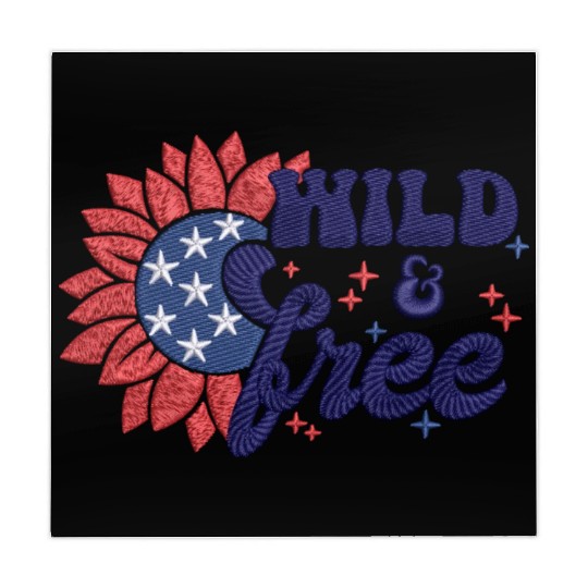 Wild Free Sunflower Amerian Flag Embrodery Effect Mahjong Mats
