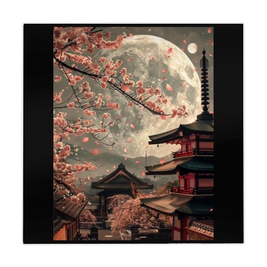Full Moon in Tokyo Japan Sakura Mahjong Mats