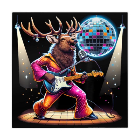 Disco Ball Guitar Elk Mahjong Mats