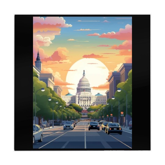 Sunset in US Capitol Washington DC Mahjong Mats