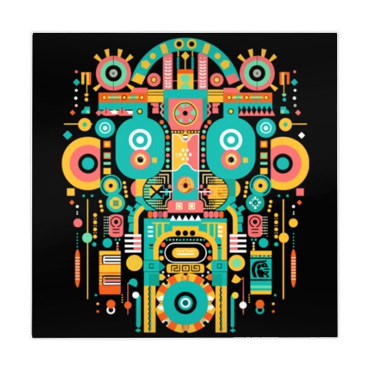 Maya God Mayan Mythology Itzamna Mask Art Mahjong Mats