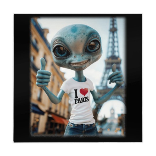 A Alien in Paris. I love Paris Mahjong Mats