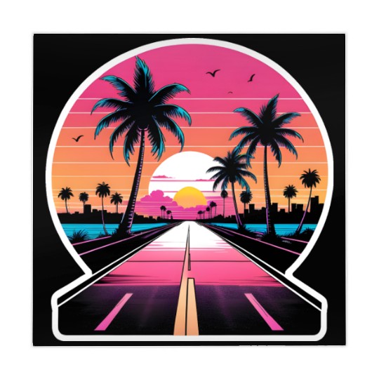 Miami Driving on a lonely Road Mahjong Mats