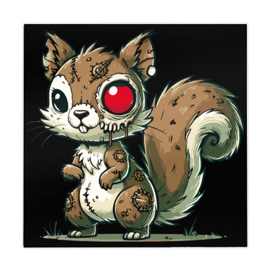scary zombie squirrel for Halloween fun Mahjong Mats