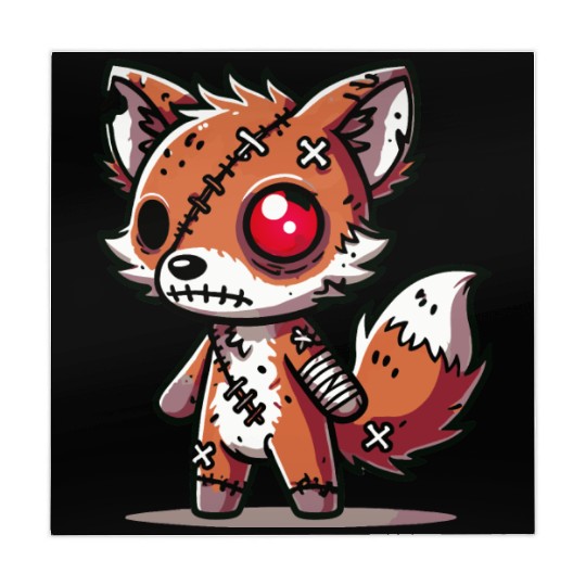 scary zombie fox for Halloween fun Mahjong Mats