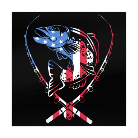 4th Of July US Flag Fishing Fisherman Trout Fish Mahjong Mats