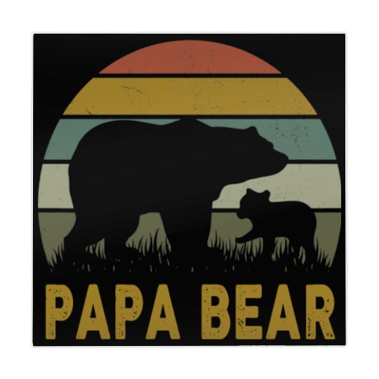 Papa Bear 1 Cub 1 Kids Father's Day Bear Dad Mahjong Mats
