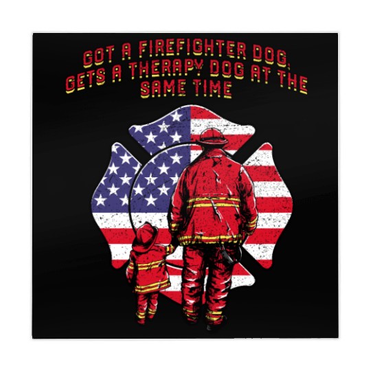 Gets a Firefighter Dog Therapy Dog Fire Department Mahjong Mats