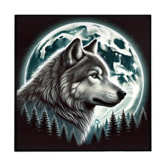 Nature Moon Alpha Cute Wolf Moon nature Mahjong Mats