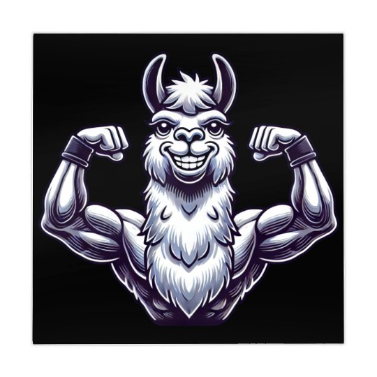 Strong llama alpaca workout fitness bodybuilder Mahjong Mats
