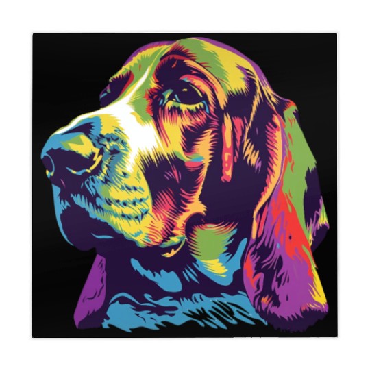 Colorful Basset Hound Portrait Art Mahjong Mats