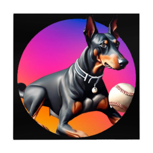 Doberman baseball player Mahjong Mats