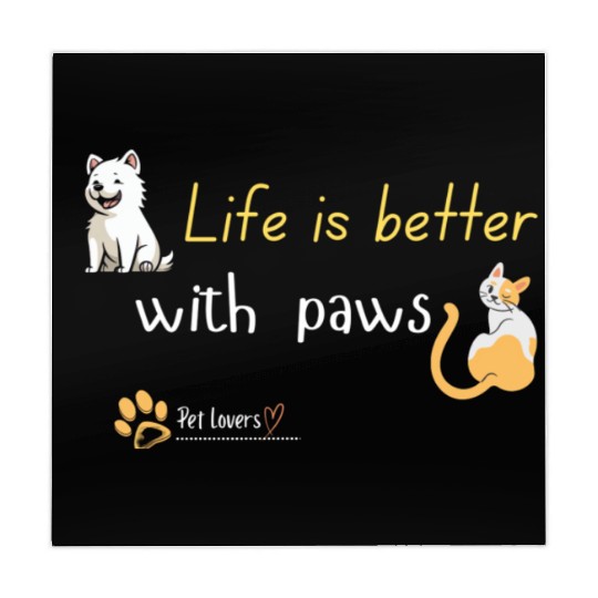 'Life is Better with Paws' Mahjong Mats