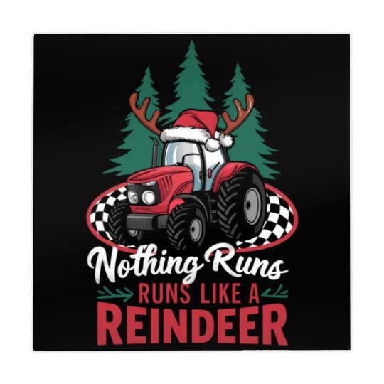 Nothing Runs Like A Reindeer Christmas Tractor Mahjong Mats