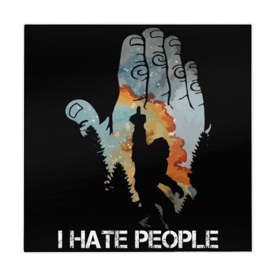 Bigfoot ! I Hate People Bigfoot Camping Watercolor Mahjong Mats