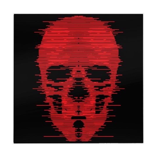 Red Skull Glitch Illustration Mahjong Mats