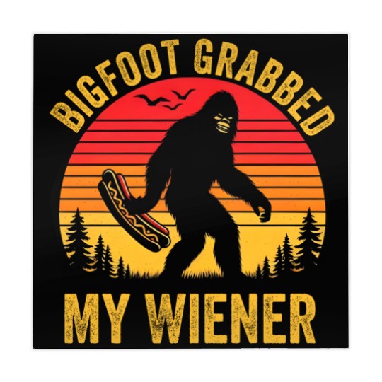 Bigfoot Grabbed My Wiener, Funny Vintage retro Mahjong Mats