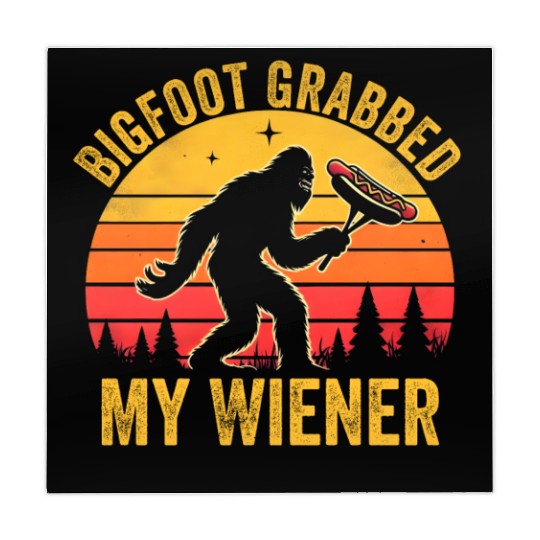 Bigfoot Grabbed My Wiener, Funny Vintage retro Mahjong Mats