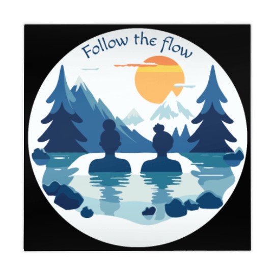 Two women take an ice bath in nature Mahjong Mats