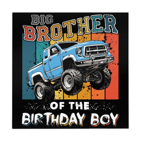 Big Brother of the Birthday Boy Monster Truck Mahjong Mats