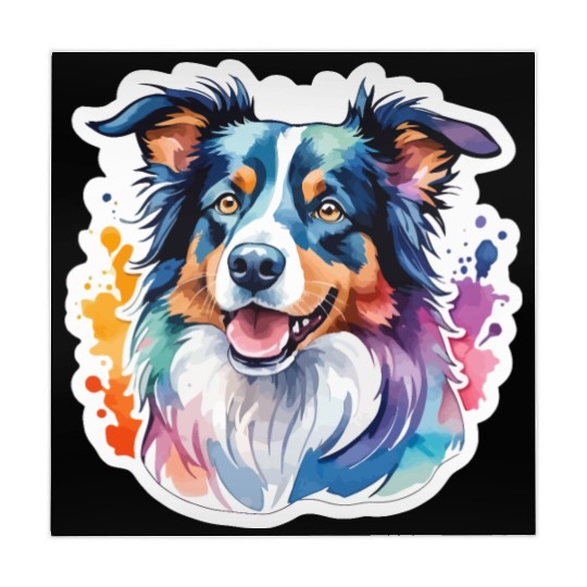 Border Collie Watercolor Mahjong Mats