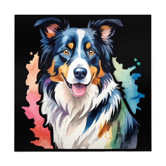 Border Collie Watercolor Mahjong Mats