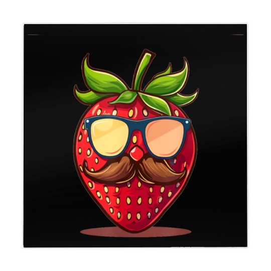 Strawberry Sunglasses Mustache Fruits Mahjong Mats